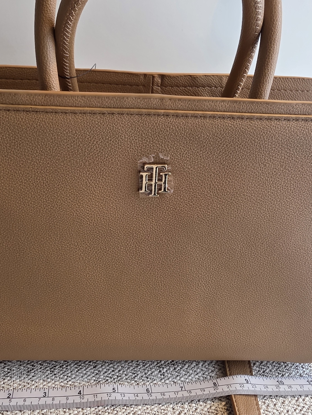 Tommy Hilfiger Tan Structured Satchel Bag - Picture 2 of 11
